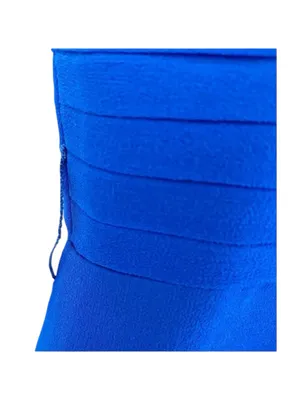 Kurt Thomas 𖦹 Silk Chiffon Strapless Ruched Mini Cocktail Dress 𖦹 Cobalt Blue thumbnail 7