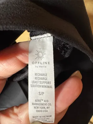 OFFLINE by Aerie The Hugger Longline Racerback Sports Bra Black Size Small thumbnail 6