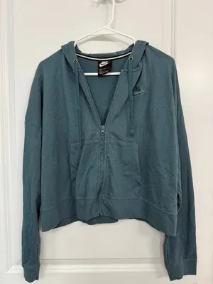 Nike Teal Blue Full-Zip Hoodie Women’s M thumbnail 3