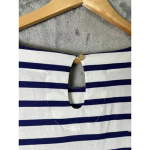 Lilly Pulitzer Beacon Dress Navy Stripe 3/4 Sleeve Preppy‎ Coastal Resort Large thumbnail 5