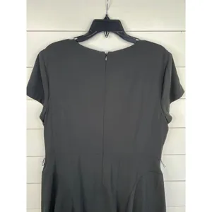 Lauren Ralph Lauren Black Short Sleeve Metal Plaque Keyhole Crew Neck Dress 16 thumbnail 7