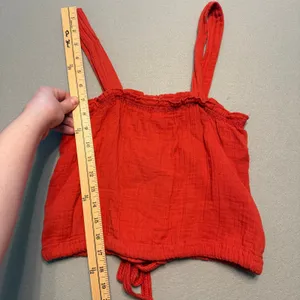 Pact Organic Cotton Gauze Crop Top Maxi Skirt Set Red Women Small XS thumbnail 5