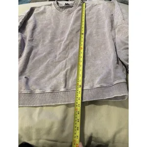 Free People x Falling Forward Washed Purple Slouchy Destroyed Sweatshirt L thumbnail 8