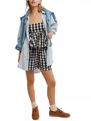 Free People Get Free Seersucker Cotton Pull-On Shorts XL thumbnail 6