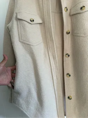 Wilfred Free XS Beige Teddy Shacket with Chest Pockets thumbnail 2