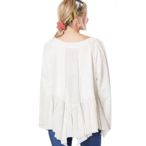Free People Ivory Gold Duster Oversized Sweatshirt Top Small thumbnail 4