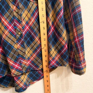 Free People Plaid Button Down Shirt‎ Multicolor Flannel Womens Small- Fall Cozy thumbnail 13