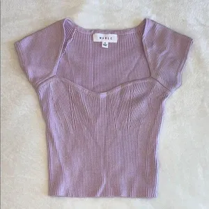 Light Purple Knit Short Sleeve Top thumbnail 1