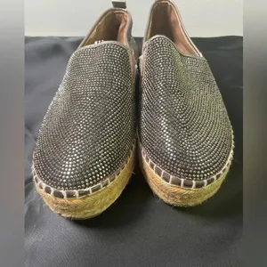 CLEARANCE Steve Madden Chopur-R Pewter Multi Espadrilles Size 6 Studded‎ GUC! thumbnail 2