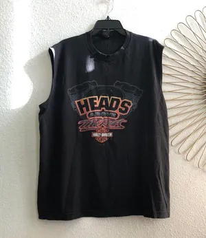 2001 Y2K Vintage Harley Davidson sleeveless graphic biker muscle tank tee t-shirt Size XXL thumbnail 2