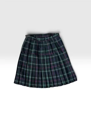 Charter Club Green & Navy Plaid Tartan Pleated Skirt 100% Wool thumbnail 6