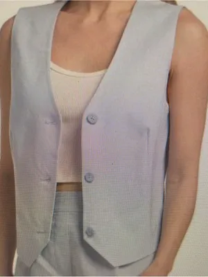 New Calvin Klein Linen Blend Button Front Vest-XL thumbnail 10