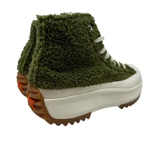 Converse Run Star Hike‎ High Sherpa Platform Sneakers Green Faux Fur Size US 8.5 thumbnail 8