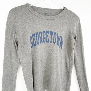 Brandy Melville John Galt Georgetown Long Sleeve Tee‎ Women's One Size Grey Campus Core thumbnail 4