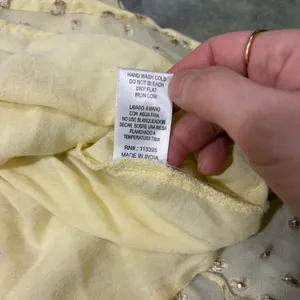 En Creme Womens Deep V-Neck Light Yellow Maxi Dress Sz S Wedding Party Beach EUC thumbnail 14