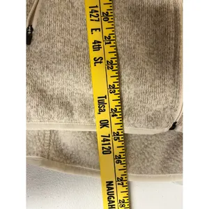 LL BEAN Sweater Fleece Jacket Womens Medium Beige Oatmeal Full Zip 279684 thumbnail 7