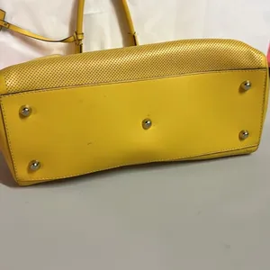 A. Bellucci Italian leather mustard‎ yellow bag B93 thumbnail 13