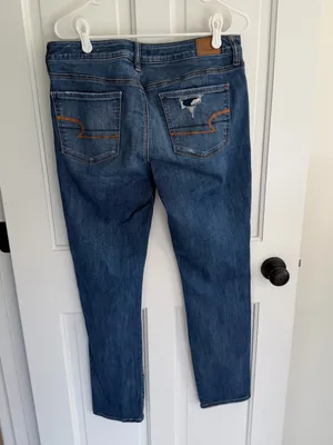 American Eagle Super Stretch X Distressed Skinny Jeans Size 12 Long thumbnail 6