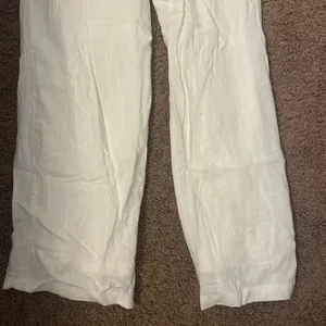 SO Cream Wide Leg Linen Pants White thumbnail 4