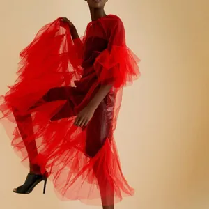 Kate HEWKO NWT Avant Garde Tulle Overlay in RED (sold out) OS thumbnail 3
