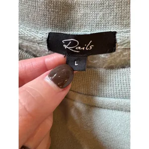 Rails Sweatshirt Women Large Light Seafoam Green Hilda Gathered Sleeve Cropped‎ thumbnail 5