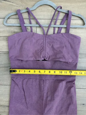 Free People Movement Good Karma Cut Out Onesie Purple M/L thumbnail 11