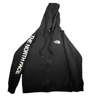 The‎ North Face Full Zip Hoodie Womens Medium Black Logo Sleeve NF0A4PA2 thumbnail 1