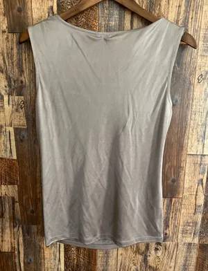 Ann Taylor women's sleeveless blouse size small 100% Rayon gray thumbnail 3