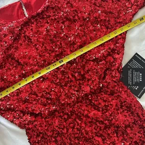 NTW Boston Proper Red Sequin Cold-Shoulder Party Dress size 6 thumbnail 8