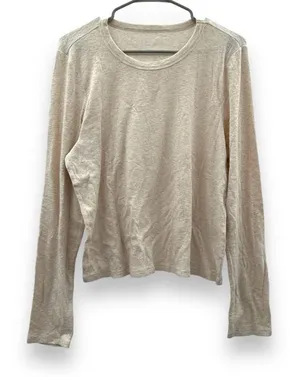 Aerie Cream Long Sleeve Ribbed Knit Crewneck Pullover Top Sz‎ XXL NEW thumbnail 1