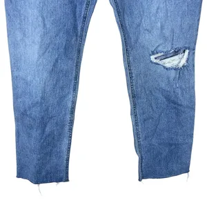 NWT Old‎ Navy Mid-Rise Boyfriend Distressed Jeans Blue Casual Raw Hem Size 8 thumbnail 4