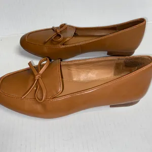 J. Crew Tan Brown Leather Slip-On Bow Loafers Dress Shoes Women's Size 6.5 thumbnail 7