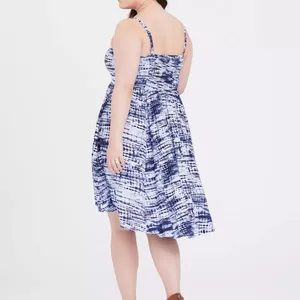 Torrid Plus Size Smocked Mini Challis High Low Tie Dye Skater Dress thumbnail 4