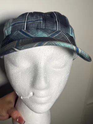 Rainbow Headwear Y2K Plaid Casual Military Cadet Cap - Blue/Black OS thumbnail 1