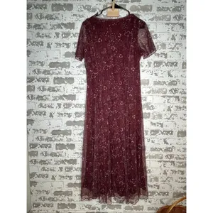 Coldwater creek | women maroon layered dress floral thumbnail 10