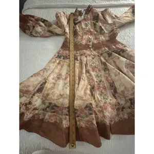 Miss Rosier the Fabienne Neutral Floral Print Mini Dress Size Medium Buttons thumbnail 12