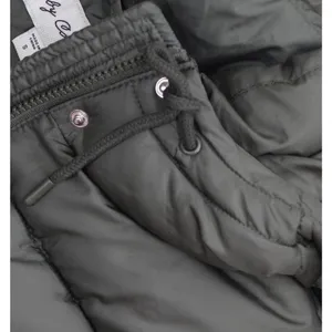 Sebby Collection Womens Long Belted Puffer Coat with Hood Jacket Olive Green S thumbnail 6