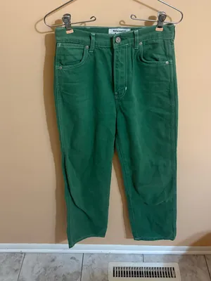 Reformation Cowboy High Rise Straight Leg Jeans in Green thumbnail 4