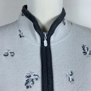 Hasting & Smith Vest Women’s L Embroidered Floral Warm Fleece Zippered Front thumbnail 7