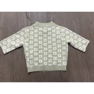 Princess Polly Green Print Mock Neck Sweater Women’s XS/S Cropped Knit thumbnail 2
