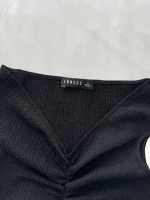 LIONESS Crue Off Shoulder Top in Onyx thumbnail 5