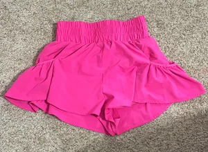 Amazon pink ruffle shorts thumbnail 1