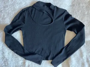 Full Tilt Long Sleeve Cut-Out Top thumbnail 1