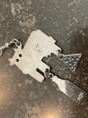 Silver Cow Charm Dangle Earrings thumbnail 7