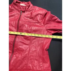 Vintage Paradox Red Genuine Leather Moto‎ Jacket Full Zip Size 16 RN 41488 thumbnail 3
