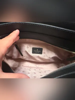 Kate Spade New York Pale Cream Pink and Black Satchel with CrossBody handle thumbnail 11