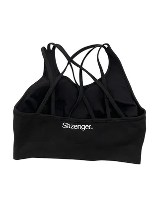 Slazenger Black Crisscross Strappy Sports Bra thumbnail 2