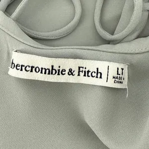 Abercrombie & Fitch Ruffle Slip Maxi Dress‎ Large Tall Sage Green Tie Back Slit thumbnail 9