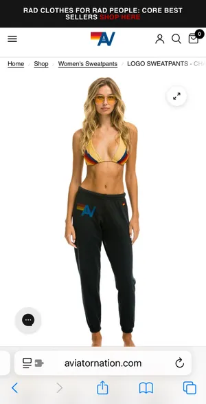 Aviator Nation Logo Sweatpants Charcoal thumbnail 6