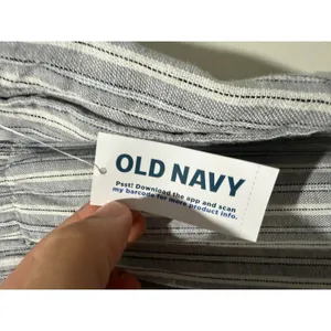 Old Navy High Rise Super Wide Leg Pant Linen Blend Sz XXL Gray Stripe Coastal thumbnail 3